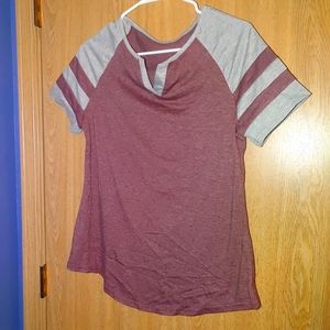 Target short sleeve shirt small crimson and grey